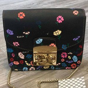 Furla Metropolis Mini Flower Crossbody Bag NWT
